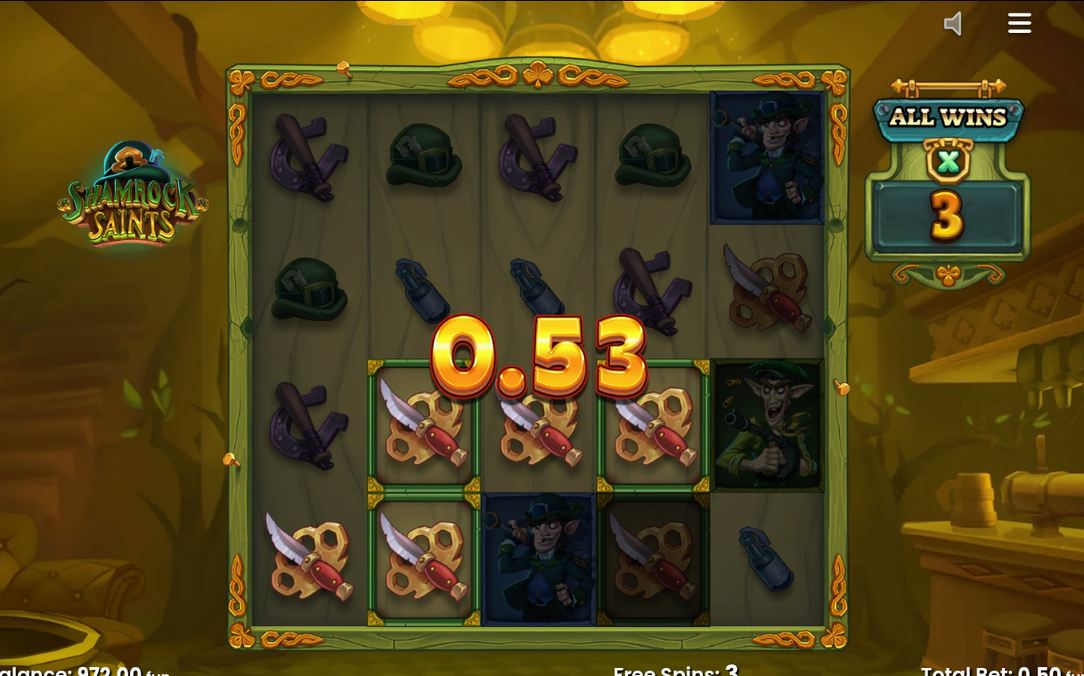 Free Spins-runda med multiplikator och Mystery Symbol-staplar