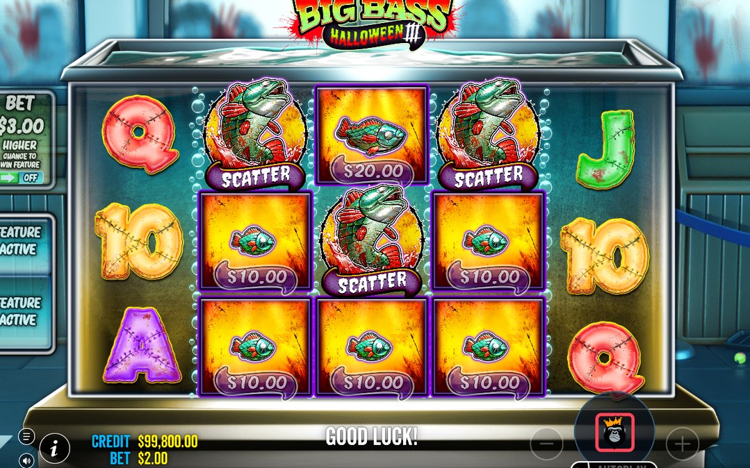 Free spins med WILD FISHERMAN-mätarna över och under rullarna